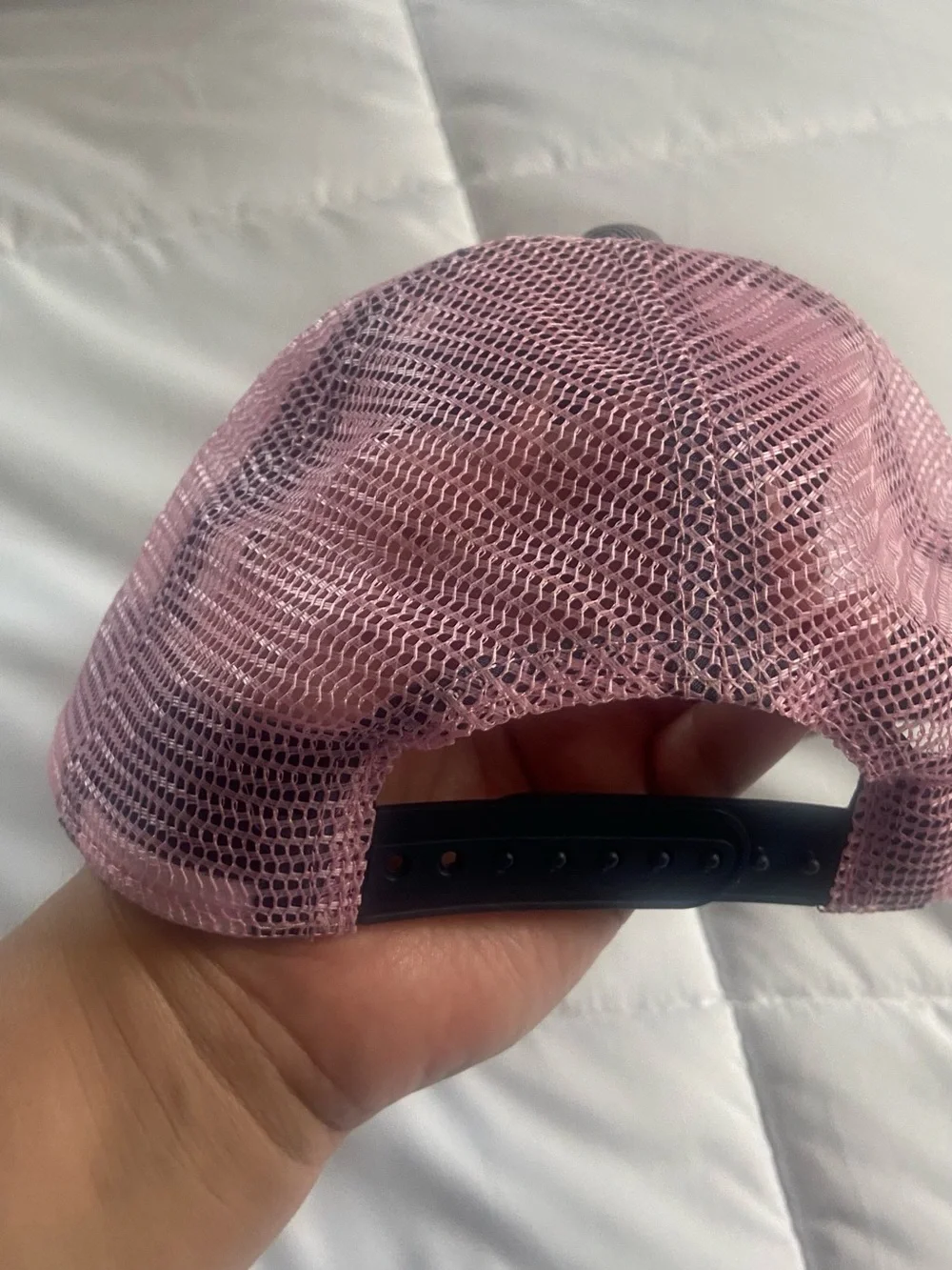 L.L. Bean Kids Navy, Pink & Gray 'OUTDOORS' Mesh Baseball Cap